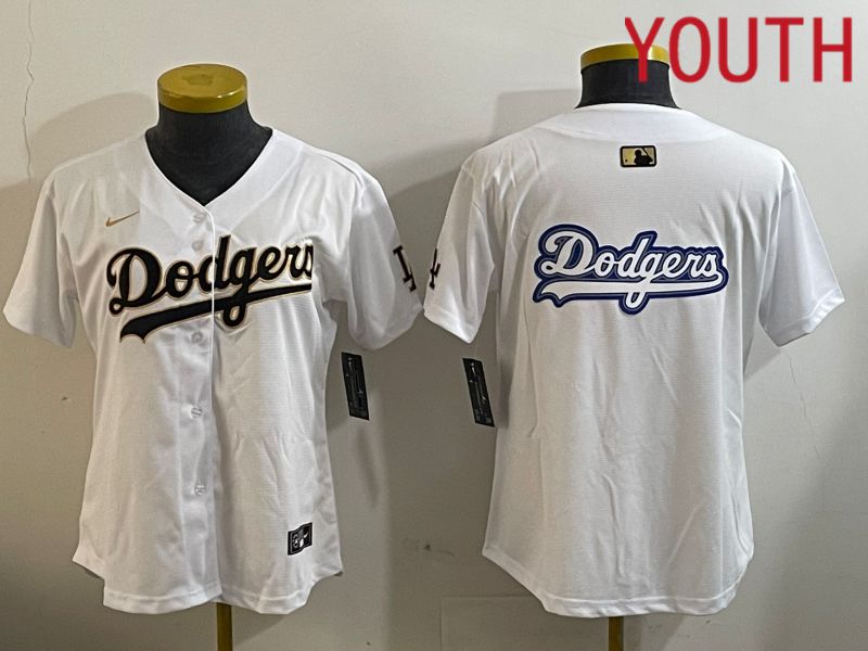 Youth Los Angeles Dodgers Blank White Game 2024 Nike MLB Jersey style 12055